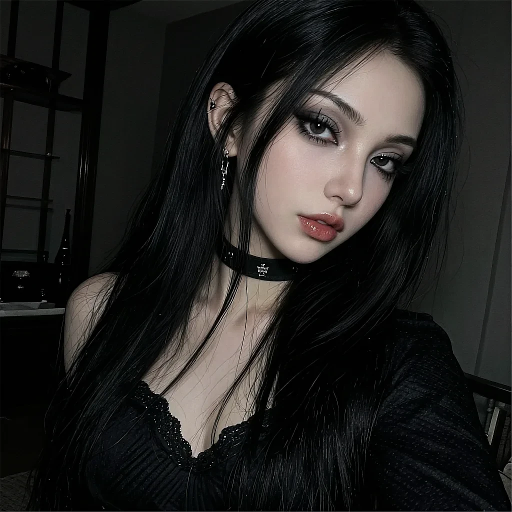 Saved preset thumbnail: AI character in a black top, half-lit in a dim room